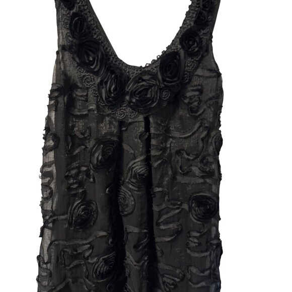 My Pretty Angel Black Sleeveless Dress With Rosette Applique Details . NWOT - Picture 5 of 12
